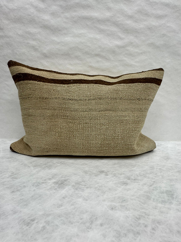 Turkish Hemp Pillow Cushion Natural Beige Brown Pillow Cushion Cover 16" x 24" #30129