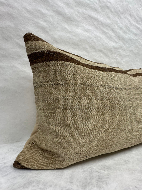 Turkish Hemp Pillow Cushion Natural Beige Brown Pillow Cushion Cover 16" x 24" #30129