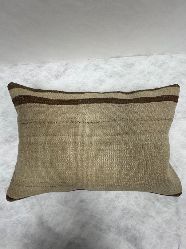 Turkish Hemp Pillow Cushion Natural Beige Brown Pillow Cushion Cover 16" x 24" #30129
