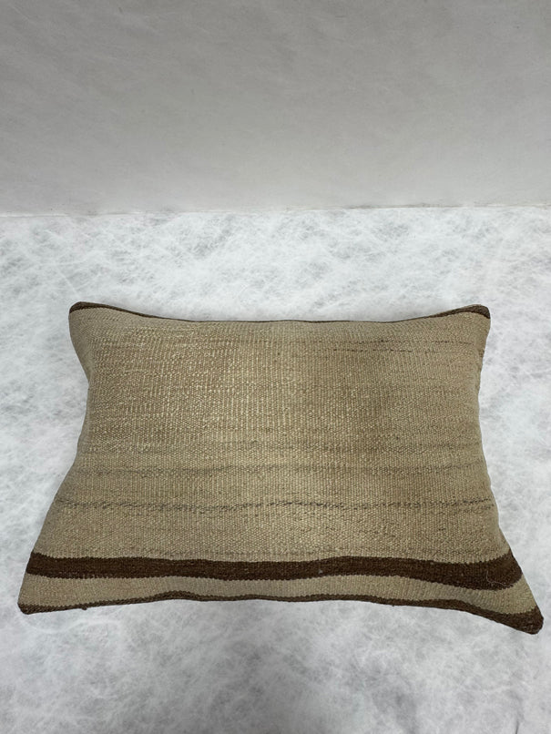 Turkish Hemp Pillow Cushion Natural Beige Brown Pillow Cushion Cover 16" x 24" #30129