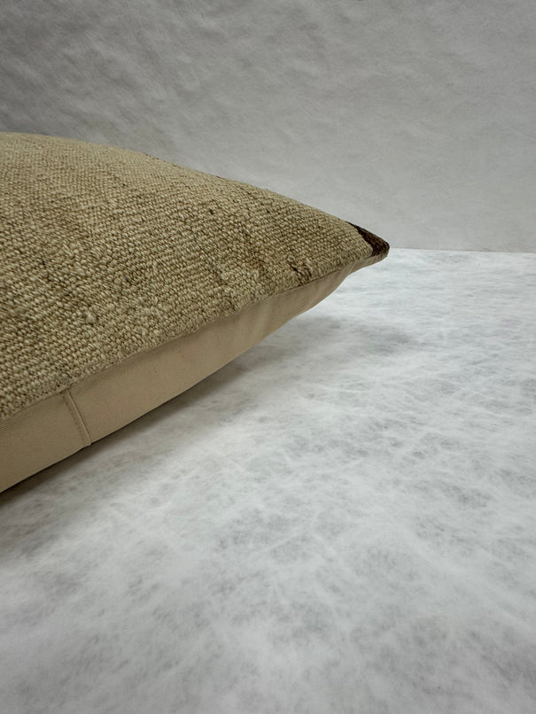 Turkish Hemp Pillow Cushion Natural Beige Brown Pillow Cushion Cover 16" x 24" #30129