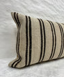 Turkish Hemp Pillow Cushion Natural Beige Black Pillow Cushion Cover 16" x 24" #30128