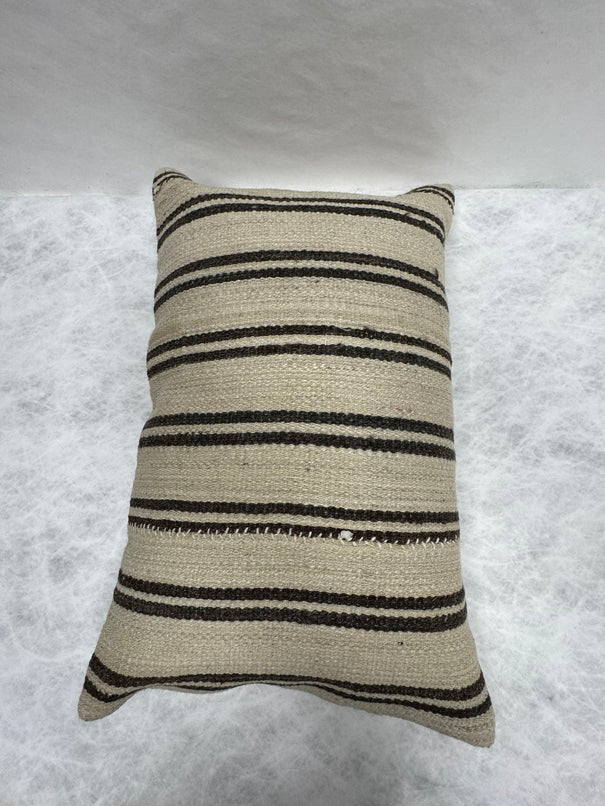 Turkish Hemp Pillow Cushion Natural Beige Black Pillow Cushion Cover 16" x 24" #30128