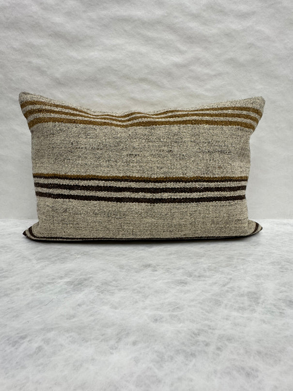 Turkish Hemp Pillow Cushion Natural Beige Brown Pillow Cushion Cover 16" x 24" #30158