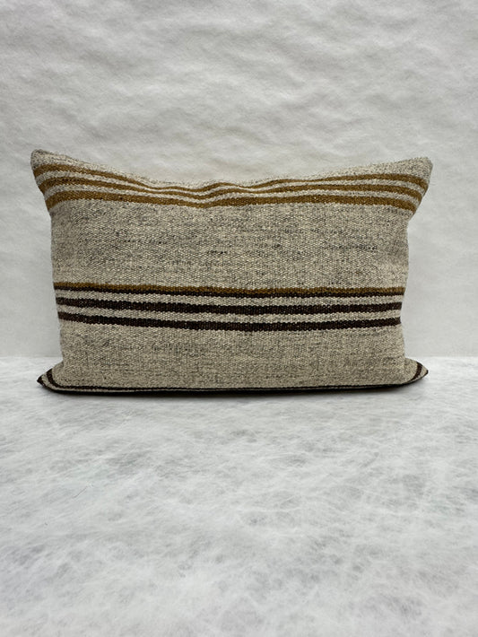 Turkish Hemp Pillow Cushion Natural Beige Brown Pillow Cushion Cover 16" x 24" #30158