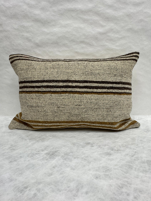Turkish Hemp Pillow Cushion Natural Beige Brown Pillow Cushion Cover 16" x 24" #30158