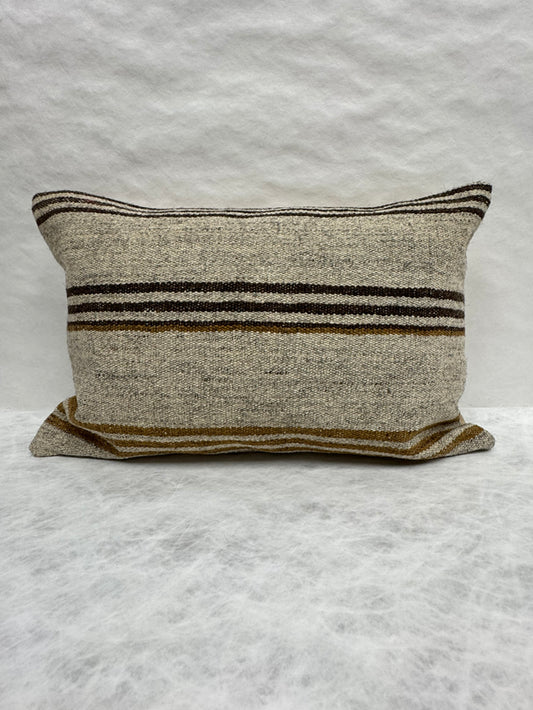 Turkish Hemp Pillow Cushion Natural Beige Brown Pillow Cushion Cover 16" x 24" #30158
