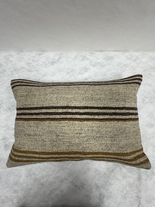 Turkish Hemp Pillow Cushion Natural Beige Brown Pillow Cushion Cover 16" x 24" #30158