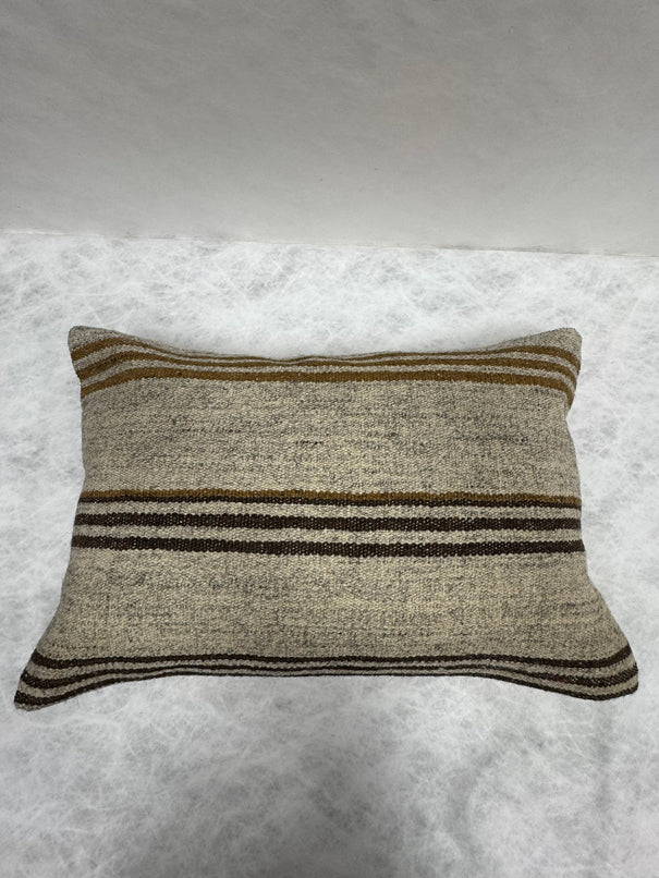 Turkish Hemp Pillow Cushion Natural Beige Brown Pillow Cushion Cover 16" x 24" #30158
