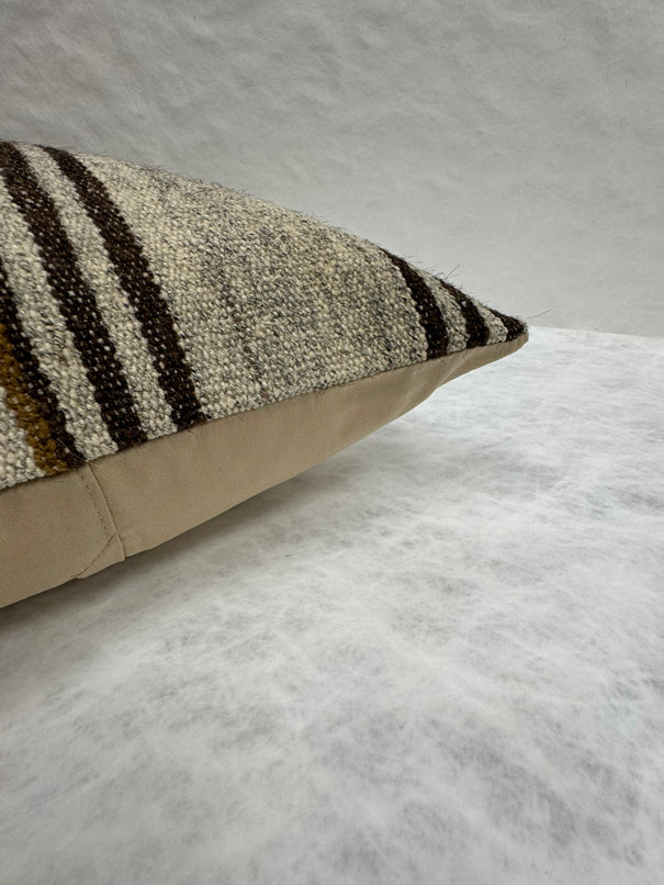 Turkish Hemp Pillow Cushion Natural Beige Brown Pillow Cushion Cover 16" x 24" #30158