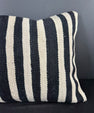 Turkish Hemp Pillow Cushion Natural Beige Black Pillow Cushion Cover 16" x 24" #30138