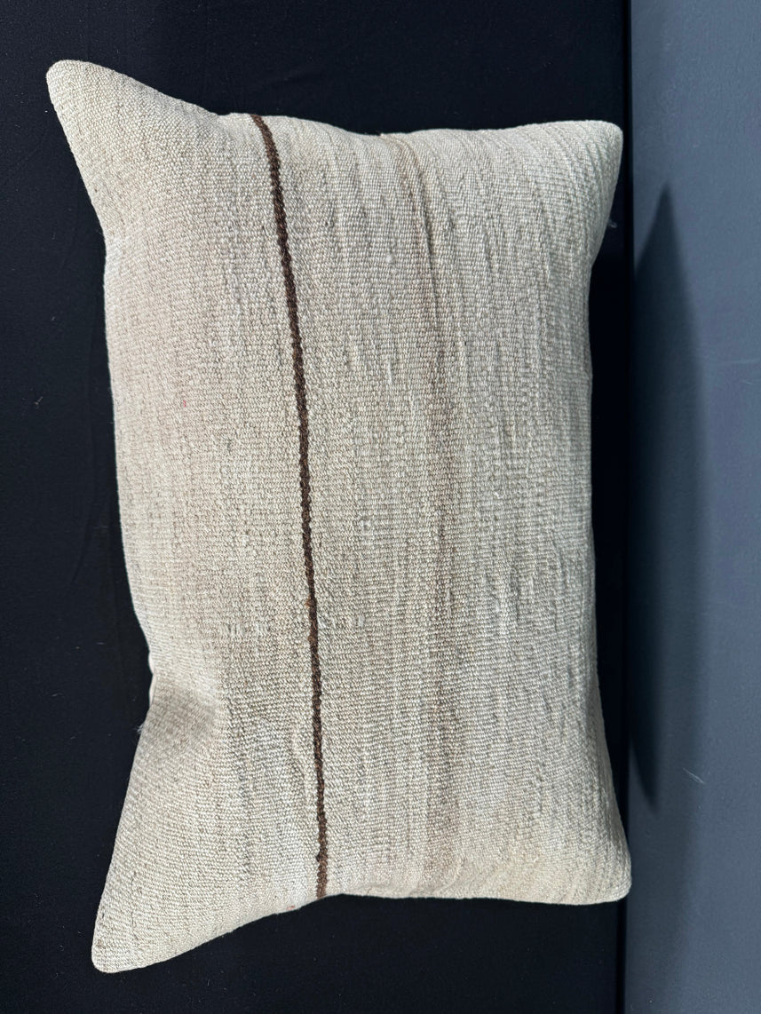 Turkish Hemp Pillow Cushion Natural Beige Brown Pillow Cushion Cover 16" x 24" #30068