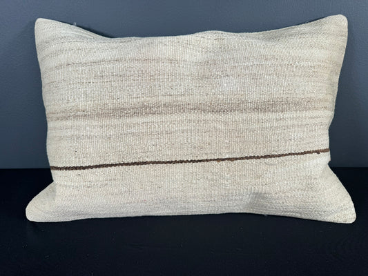 Turkish Hemp Pillow Cushion Natural Beige Brown Pillow Cushion Cover 16" x 24" #30068