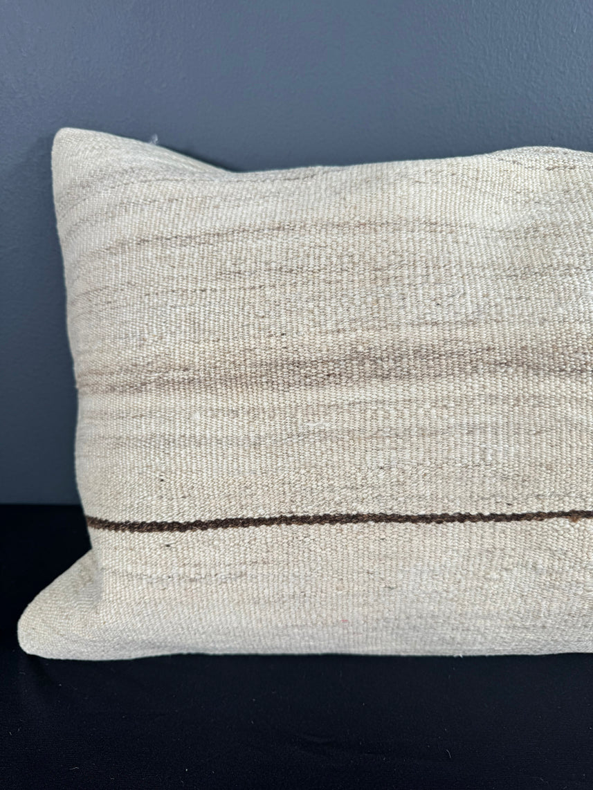 Turkish Hemp Pillow Cushion Natural Beige Brown Pillow Cushion Cover 16" x 24" #30068