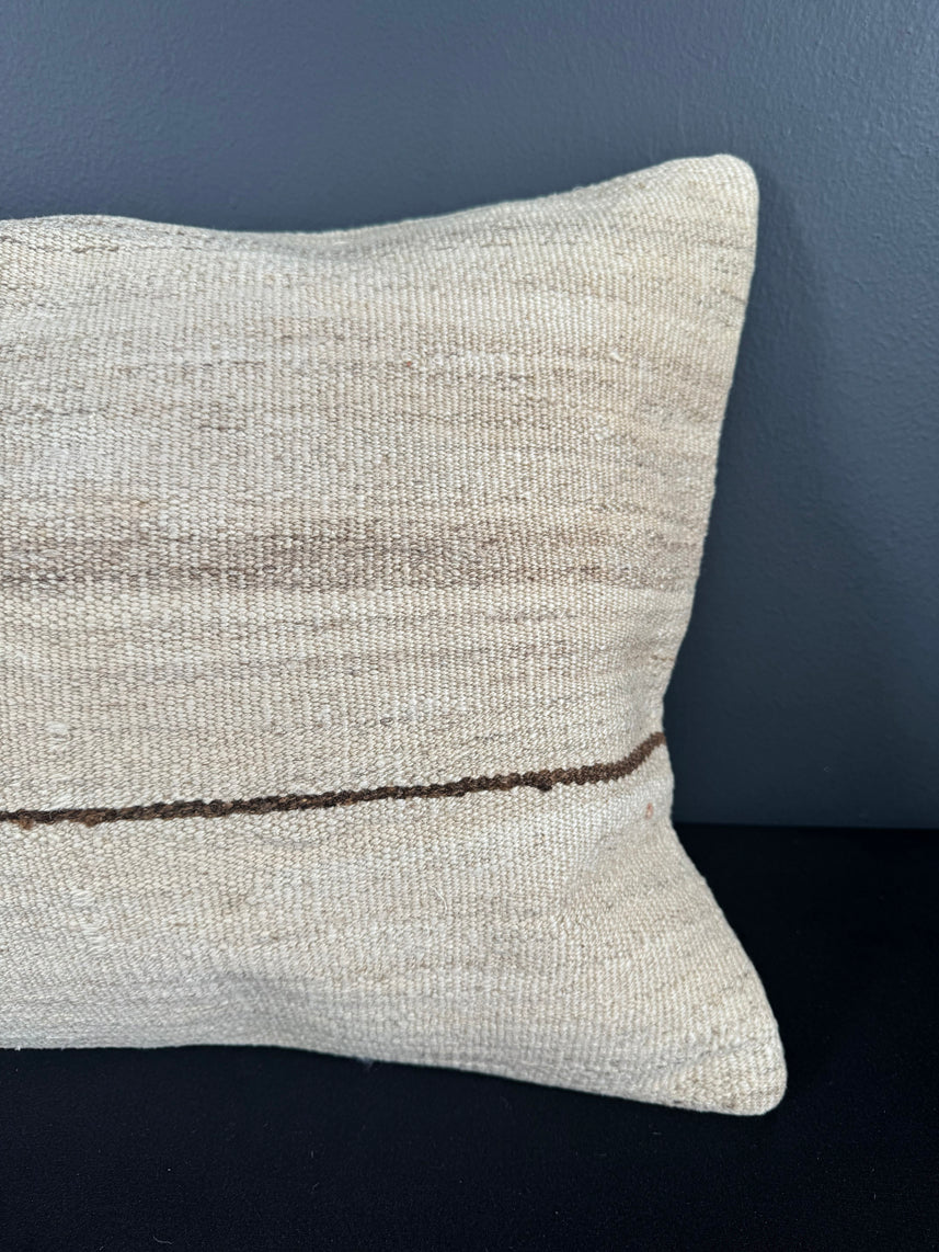 Turkish Hemp Pillow Cushion Natural Beige Brown Pillow Cushion Cover 16" x 24" #30068
