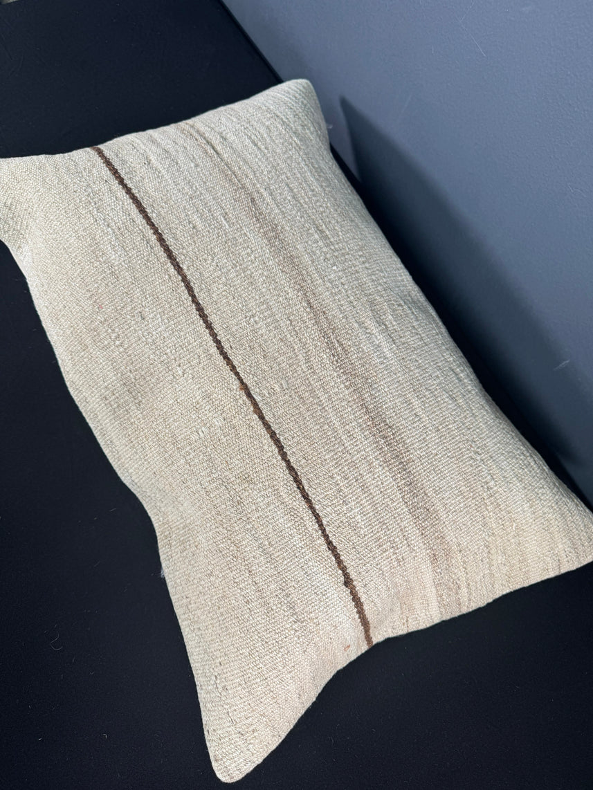 Turkish Hemp Pillow Cushion Natural Beige Brown Pillow Cushion Cover 16" x 24" #30068