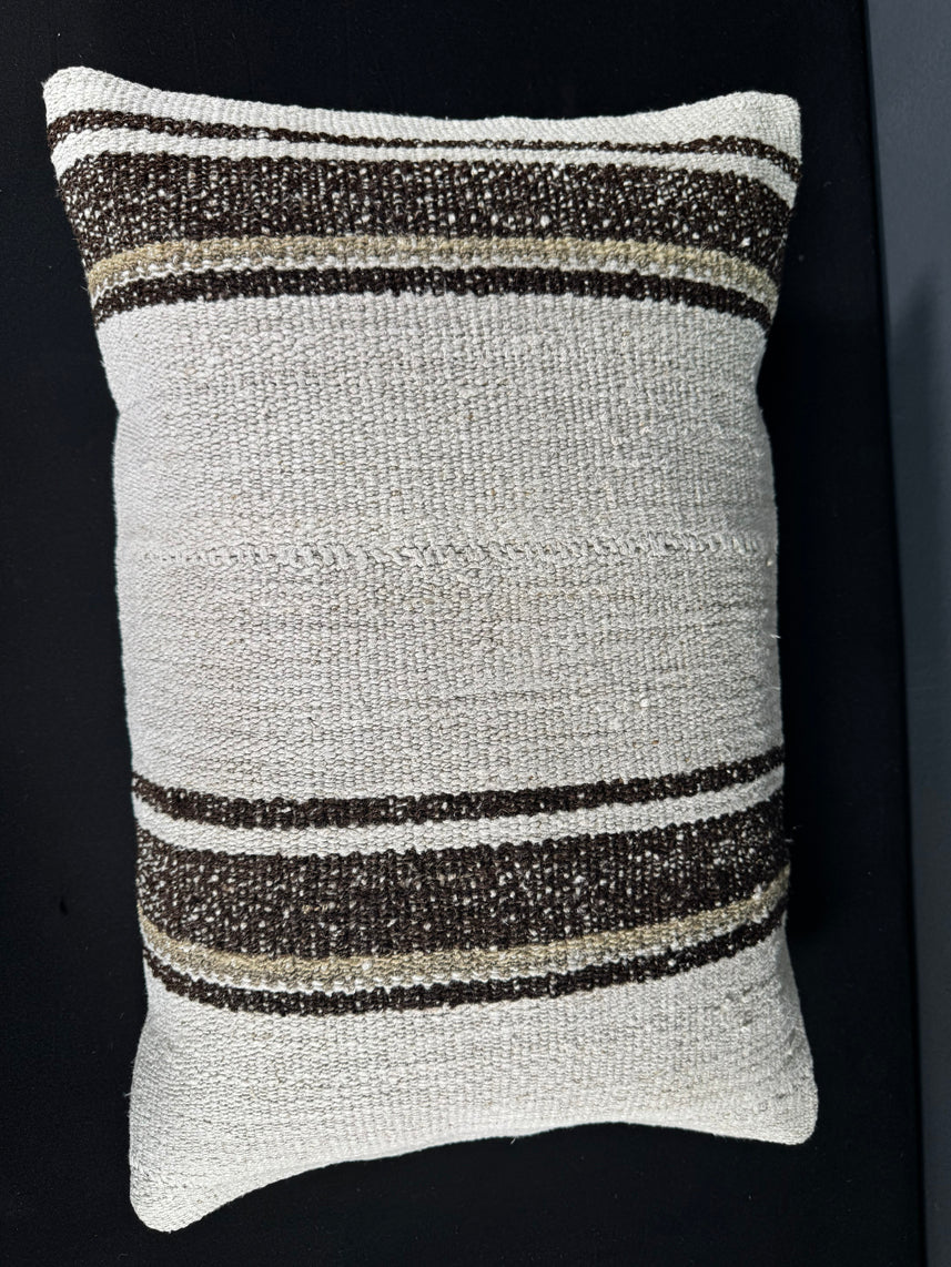 Turkish Hemp Pillow Cushion Natural Beige Brown Pillow Cushion Cover 16" x 24" #30153