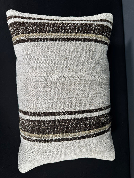 Turkish Hemp Pillow Cushion Natural Beige Brown Pillow Cushion Cover 16" x 24" #30153