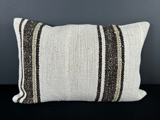 Turkish Hemp Pillow Cushion Natural Beige Brown Pillow Cushion Cover 16" x 24" #30153
