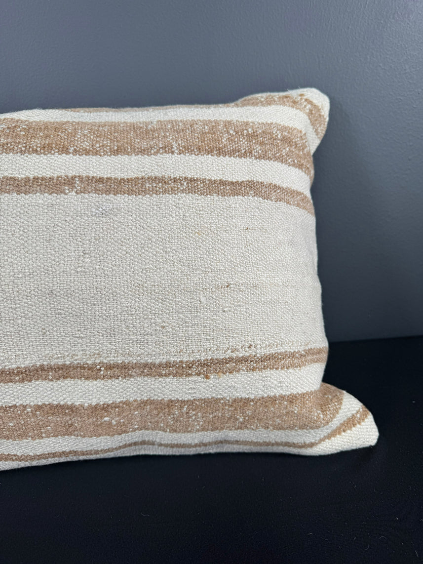 Turkish Hemp Pillow Cushion Natural Beige Brown Pillow Cushion Cover 16" x 24" #30069
