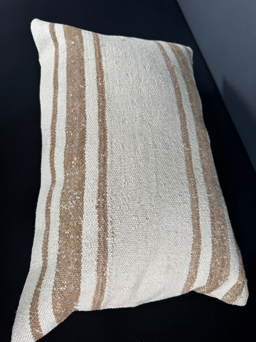 Turkish Hemp Pillow Cushion Natural Beige Brown Pillow Cushion Cover 16" x 24" #30069