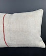 Turkish Hemp Pillow Cushion Natural Beige Red Pillow Cushion Cover 16" x 24" #30079