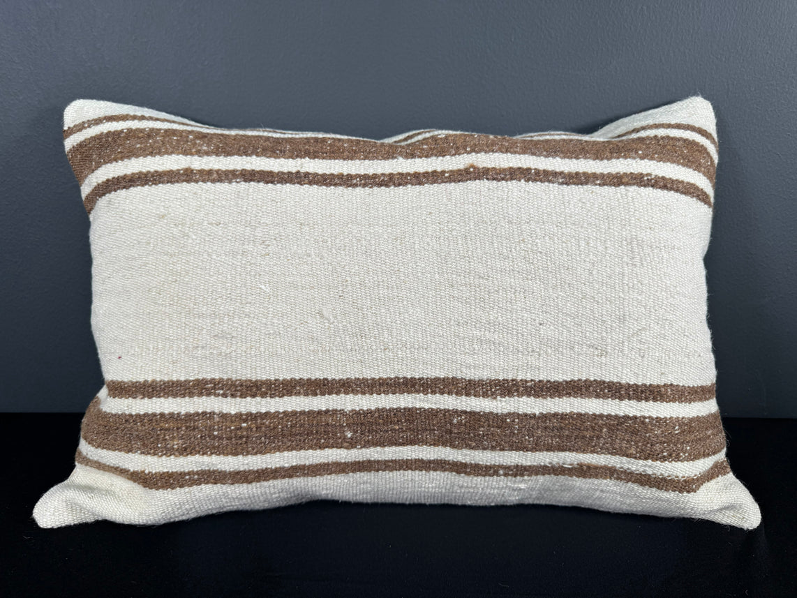 Turkish Hemp Pillow Cushion Natural Beige Brown Pillow Cushion Cover 16" x 24" #30070