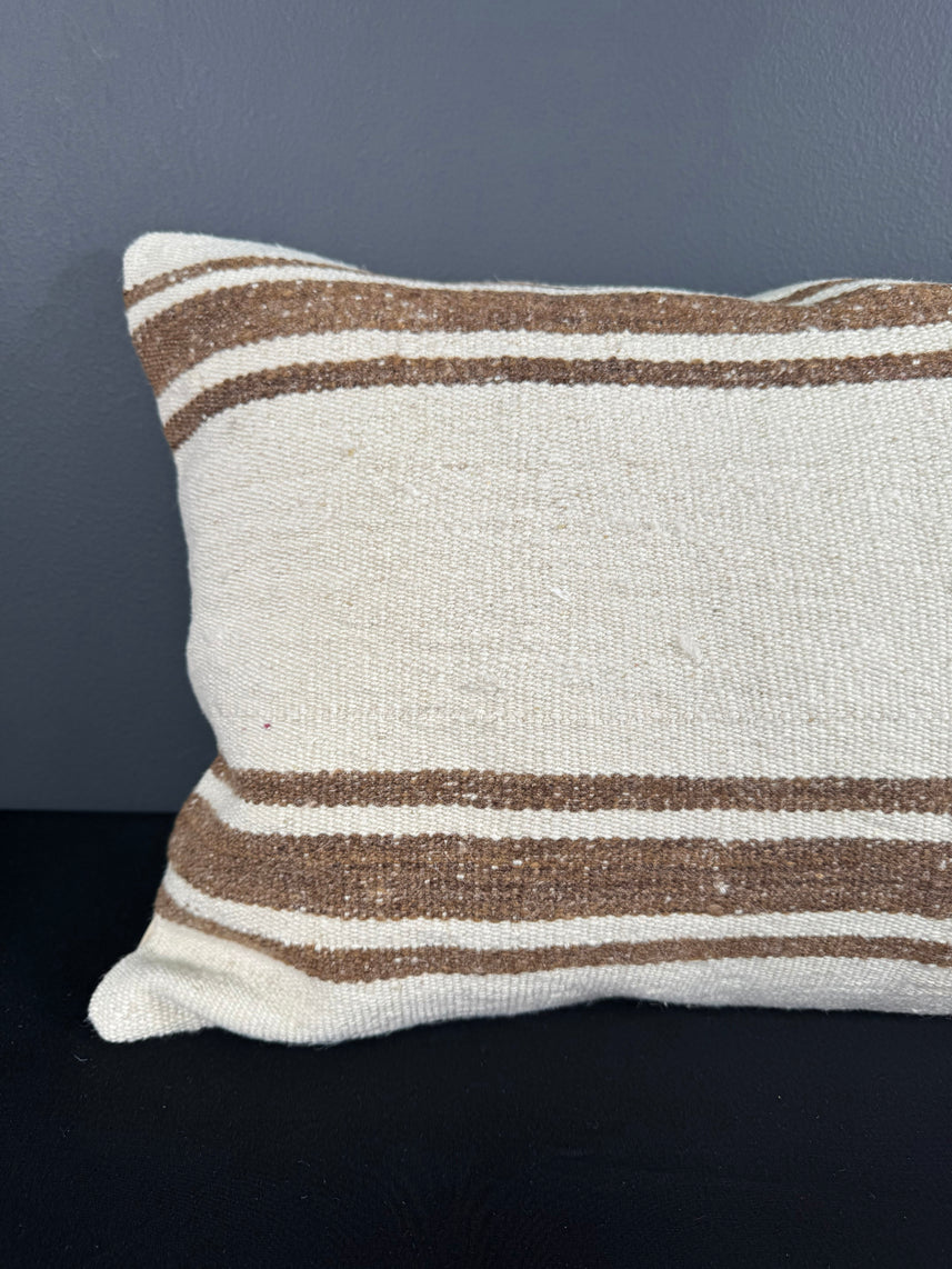 Turkish Hemp Pillow Cushion Natural Beige Brown Pillow Cushion Cover 16" x 24" #30070