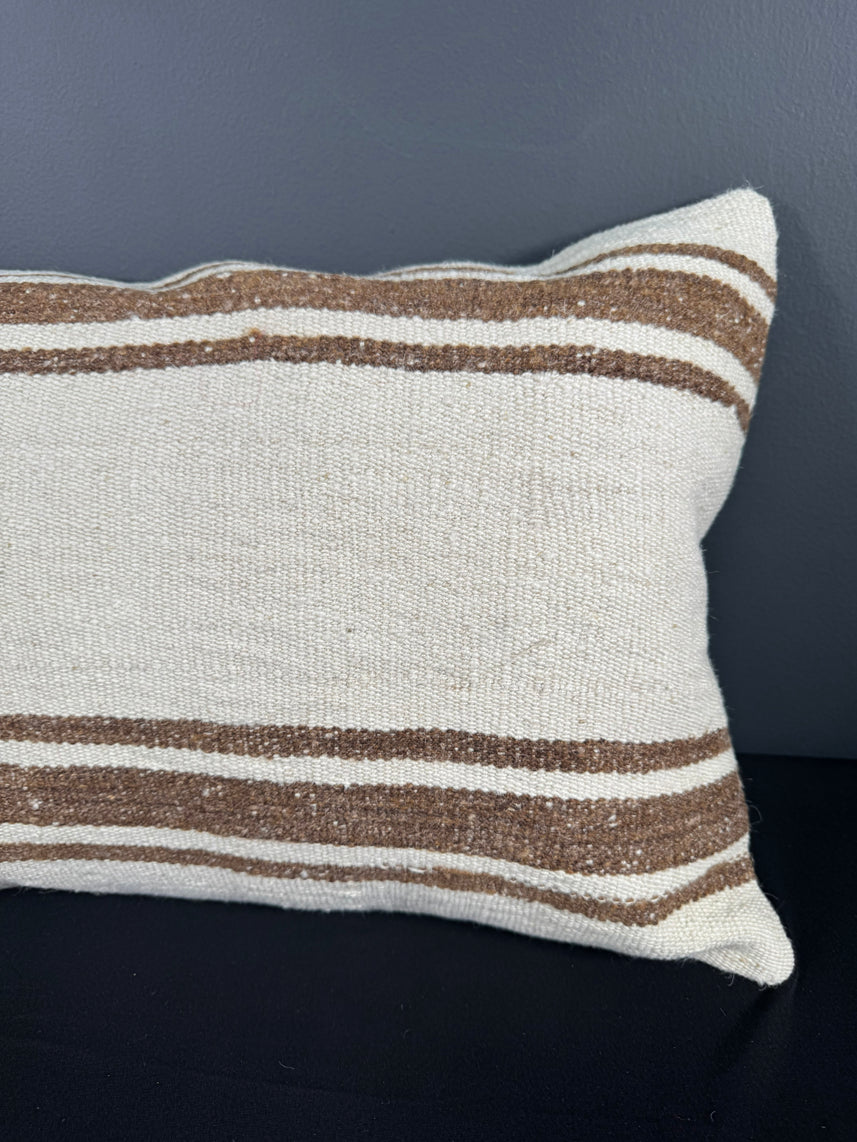 Turkish Hemp Pillow Cushion Natural Beige Brown Pillow Cushion Cover 16" x 24" #30070