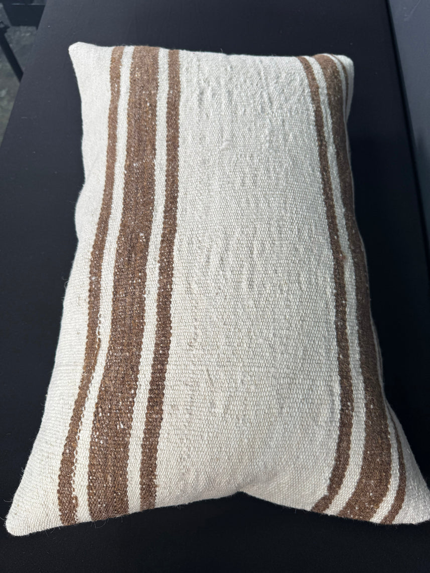 Turkish Hemp Pillow Cushion Natural Beige Brown Pillow Cushion Cover 16" x 24" #30070