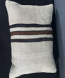 Turkish Hemp Pillow Cushion Natural Beige Black Pillow Cushion Cover 16" x 24" #30081