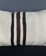Turkish Hemp Pillow Cushion Natural Beige Black Pillow Cushion Cover 16" x 24" #30081