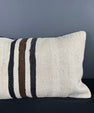 Turkish Hemp Pillow Cushion Natural Beige Black Pillow Cushion Cover 16" x 24" #30081