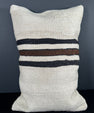 Turkish Hemp Pillow Cushion Natural Beige Black Pillow Cushion Cover 16" x 24" #30081