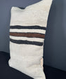 Turkish Hemp Pillow Cushion Natural Beige Black Pillow Cushion Cover 16" x 24" #30081