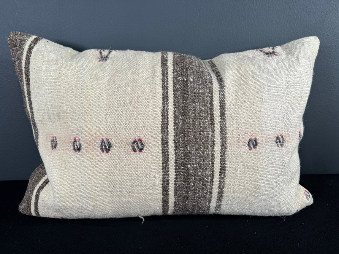 Turkish Hemp Pillow Cushion Natural Beige Brown Pillow Cushion Cover 16" x 24" #30082