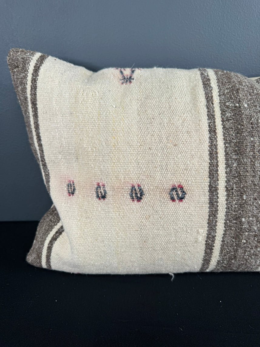 Turkish Hemp Pillow Cushion Natural Beige Brown Pillow Cushion Cover 16" x 24" #30082