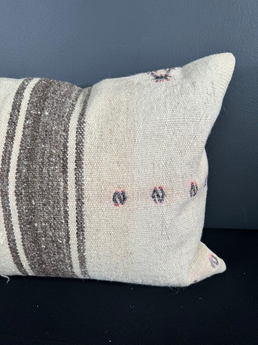 Turkish Hemp Pillow Cushion Natural Beige Brown Pillow Cushion Cover 16" x 24" #30082