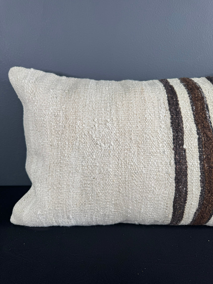 Turkish Hemp Pillow Cushion Natural Beige Brown Pillow Cushion Cover 16" x 24" #30080