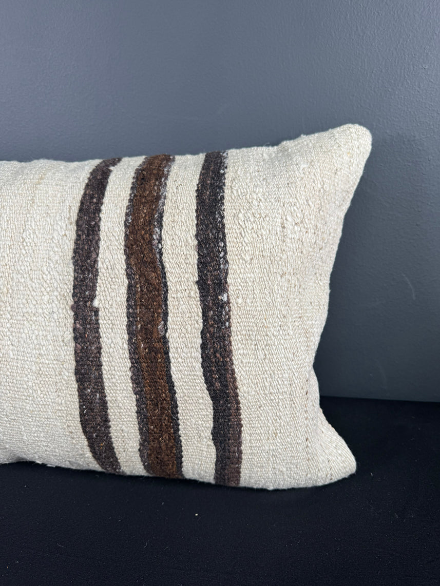 Turkish Hemp Pillow Cushion Natural Beige Brown Pillow Cushion Cover 16" x 24" #30080