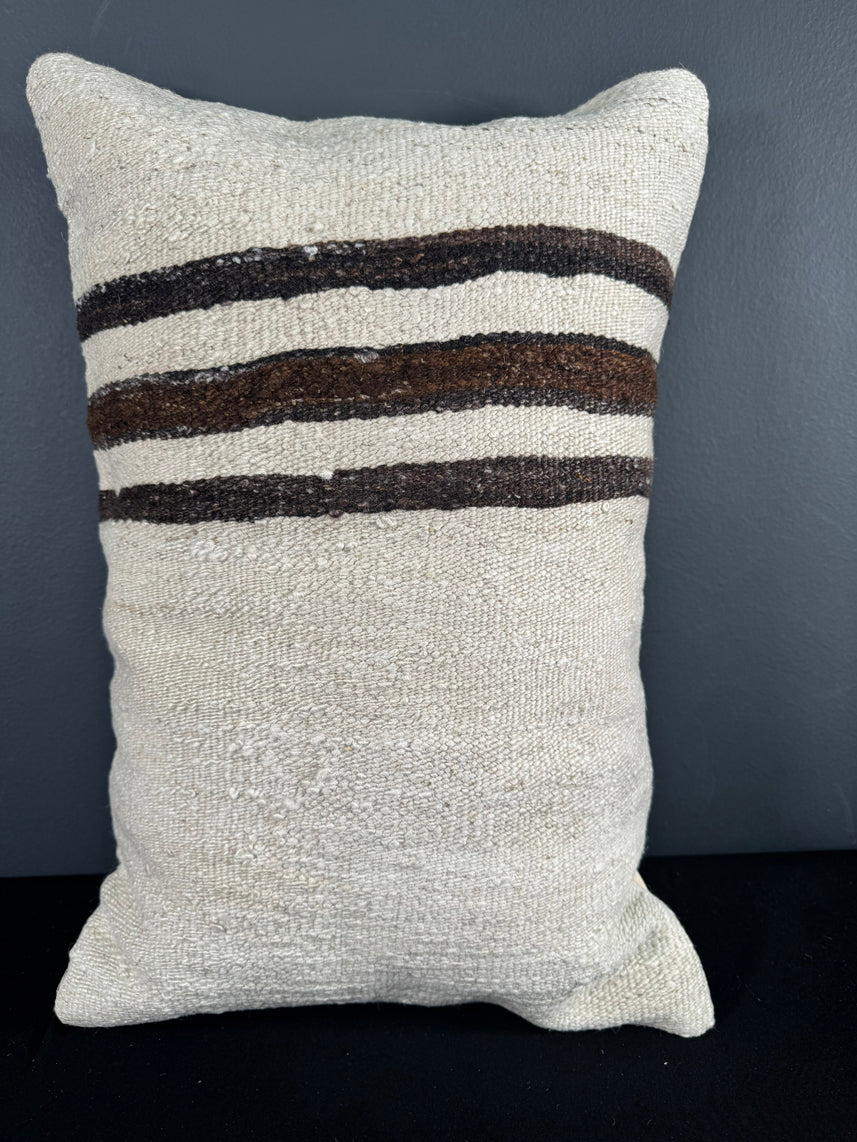 Turkish Hemp Pillow Cushion Natural Beige Brown Pillow Cushion Cover 16" x 24" #30080