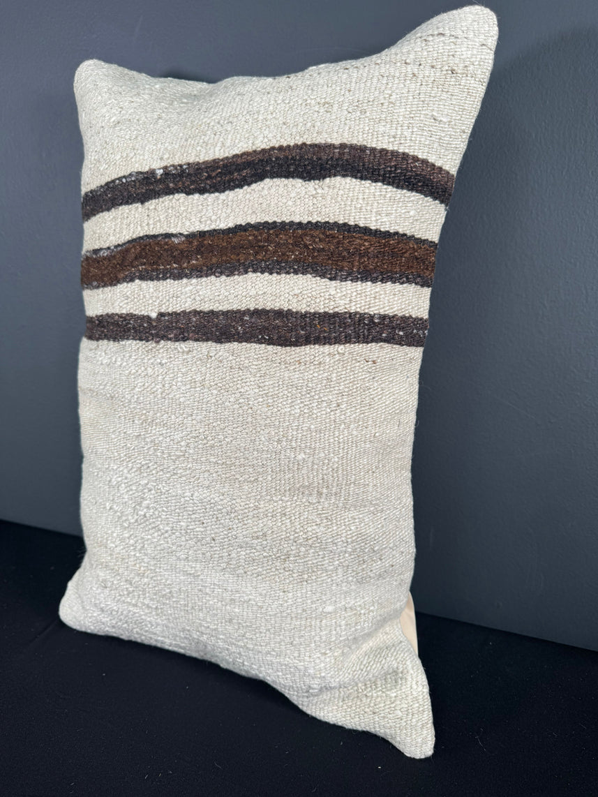 Turkish Hemp Pillow Cushion Natural Beige Brown Pillow Cushion Cover 16" x 24" #30080