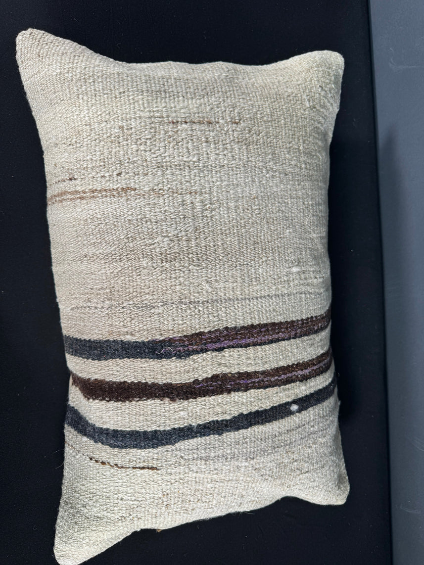Turkish Hemp Pillow Cushion Natural Beige Brown Pillow Cushion Cover 16" x 24" #30083