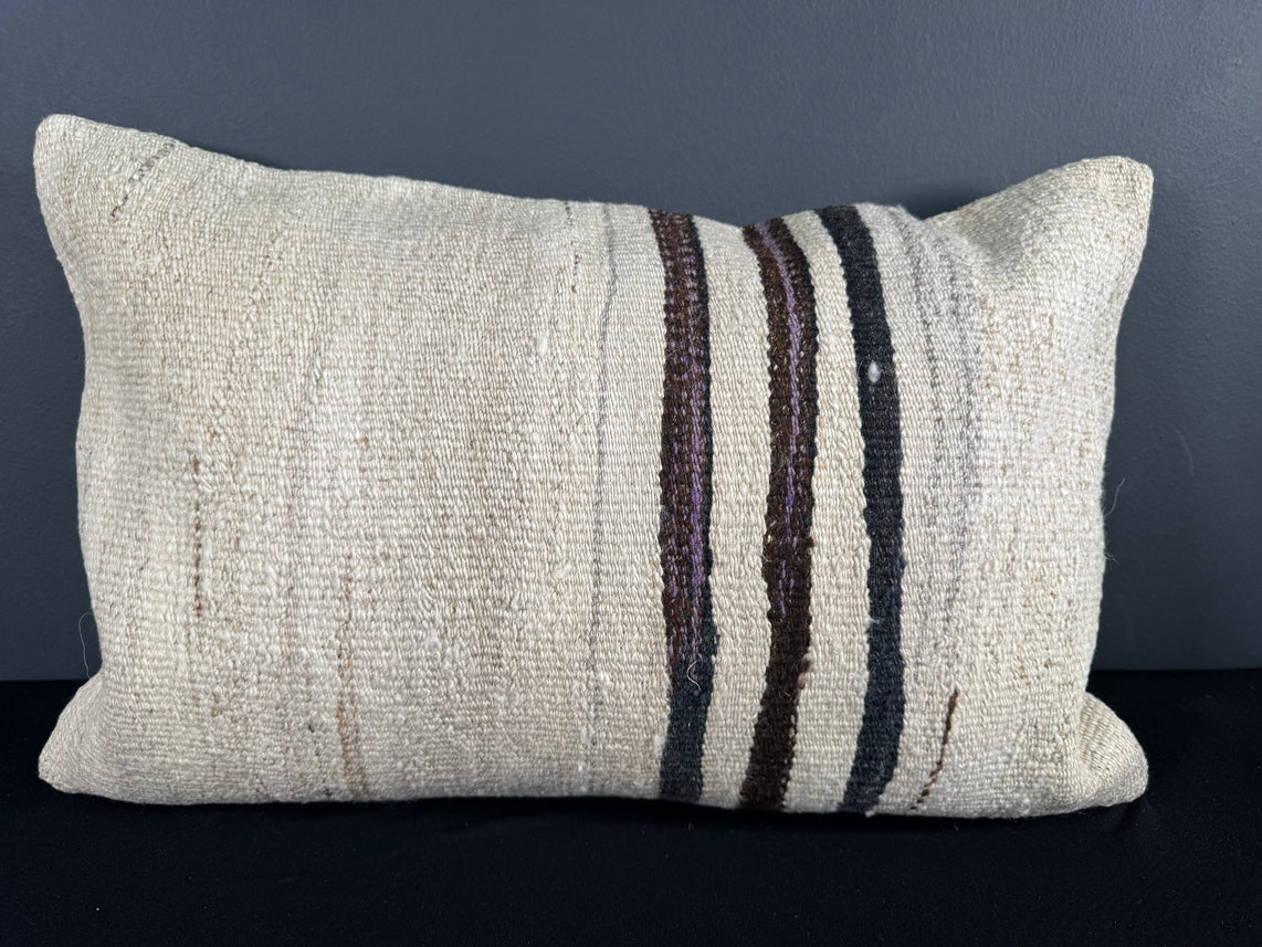 Turkish Hemp Pillow Cushion Natural Beige Brown Pillow Cushion Cover 16" x 24" #30083