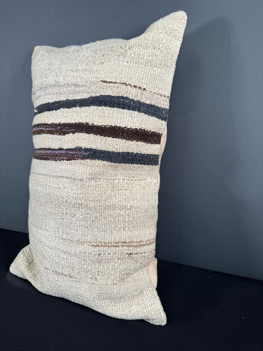 Turkish Hemp Pillow Cushion Natural Beige Brown Pillow Cushion Cover 16" x 24" #30083