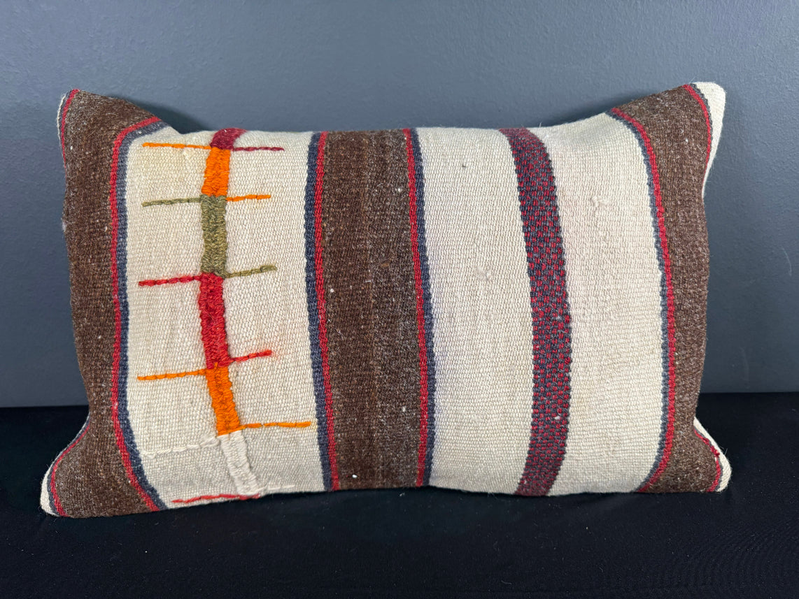 Turkish Hemp Pillow Cushion Natural Beige Brown Pillow Cushion Cover 16" x 24" #30170