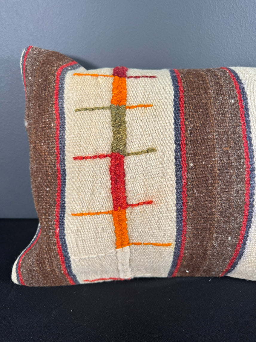 Turkish Hemp Pillow Cushion Natural Beige Brown Pillow Cushion Cover 16" x 24" #30170