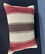 Turkish Hemp Pillow Cushion Natural Beige Red Pillow Cushion Cover 16" x 24" #30171