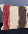 Turkish Hemp Pillow Cushion Natural Beige Red Pillow Cushion Cover 16" x 24" #30171