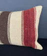 Turkish Hemp Pillow Cushion Natural Beige Red Pillow Cushion Cover 16" x 24" #30171